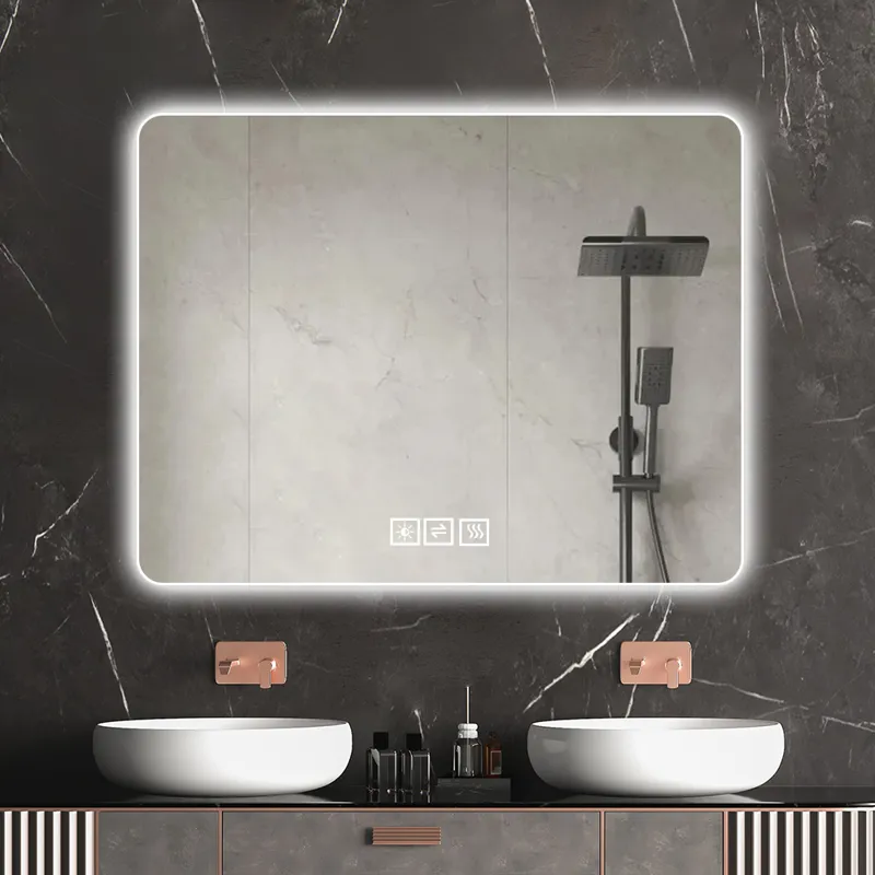 28\" Bathroom Mirror With LED Lights Front And Backlit, Anti-Fog Lighted Vanity Mirrors For Wall Mou