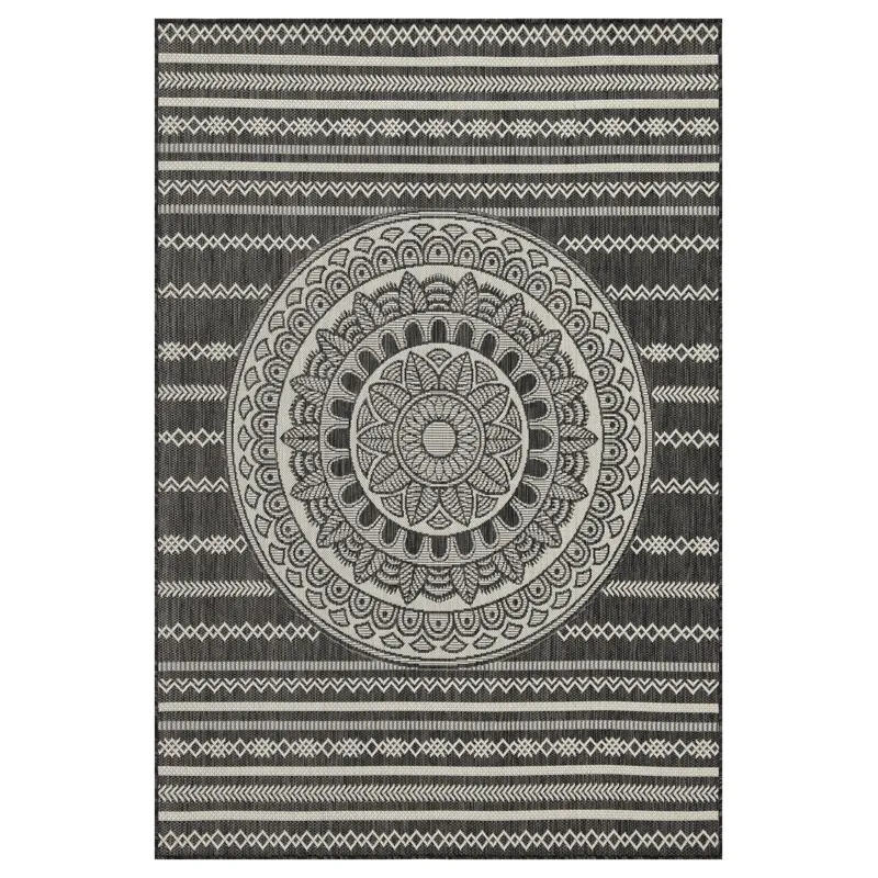 Sunshine - 2\'7\" X 7\'3\" Indoor / Outdoor, Area Rug - Anthracite - Polypropylene