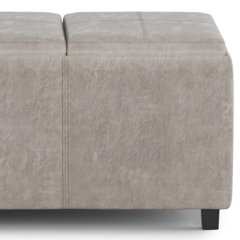Avalon - Storage Ottoman - Distressed Grey Taupe