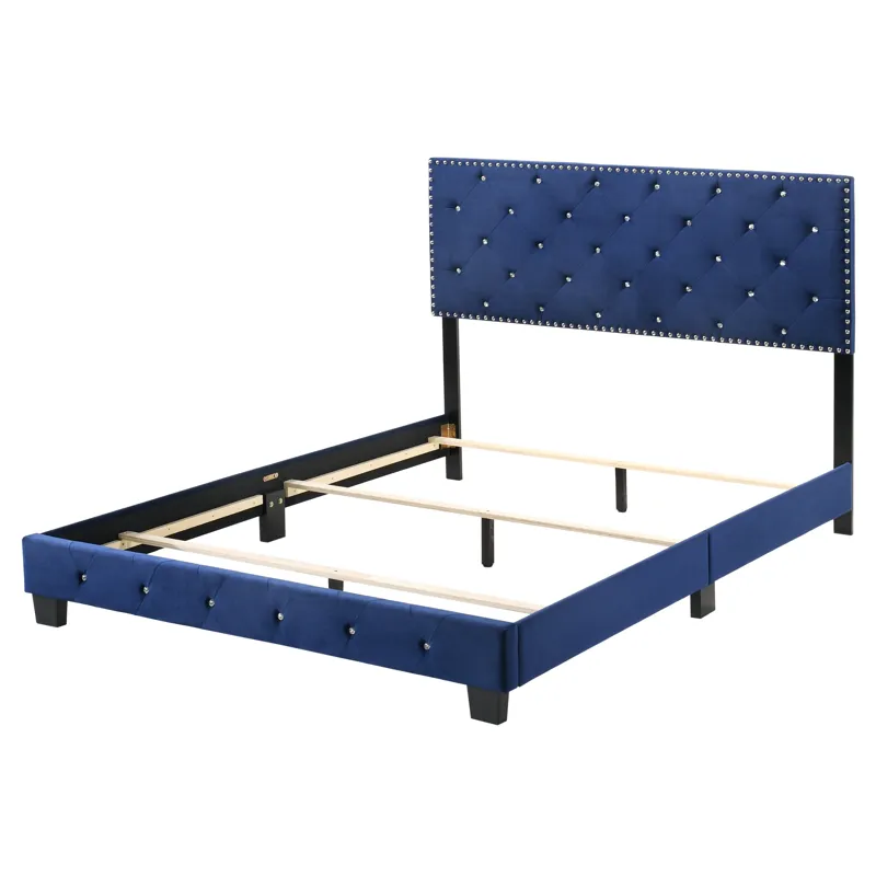 Suffolk - G1405-QB-UP Queen Bed - Navy Blue