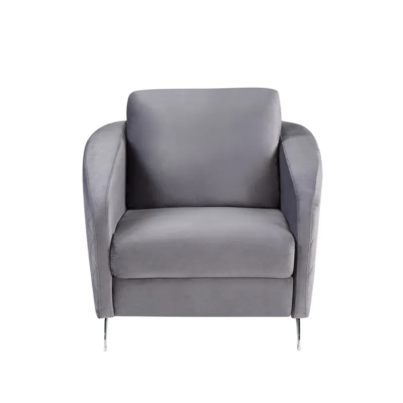 Sofia - Velvet Modern Chic Accent Armchair - Gray