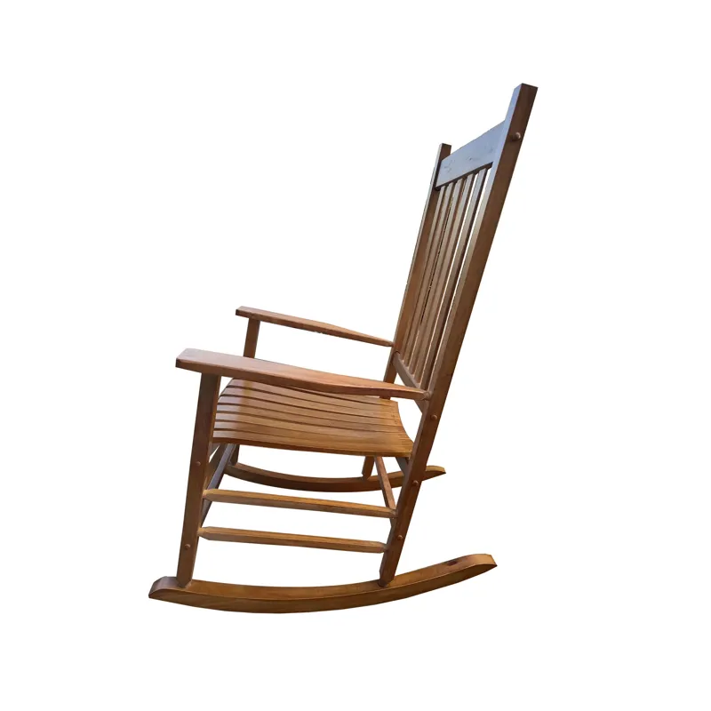 Balcony Porch Adult Rocking Wood Chair - Brown
