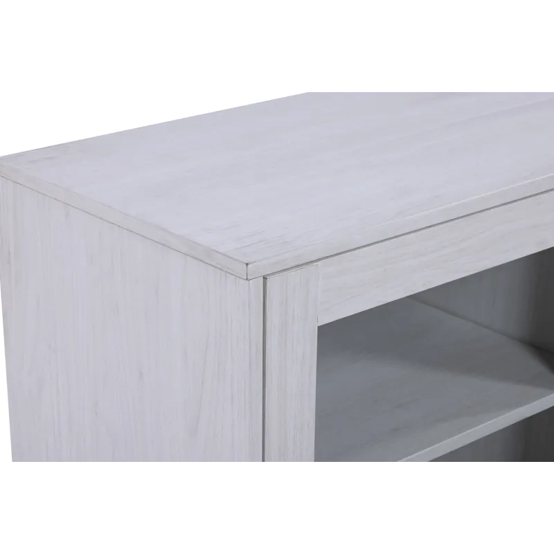 Summit - TV Stand Console With Fireplace - White Walnut Finish