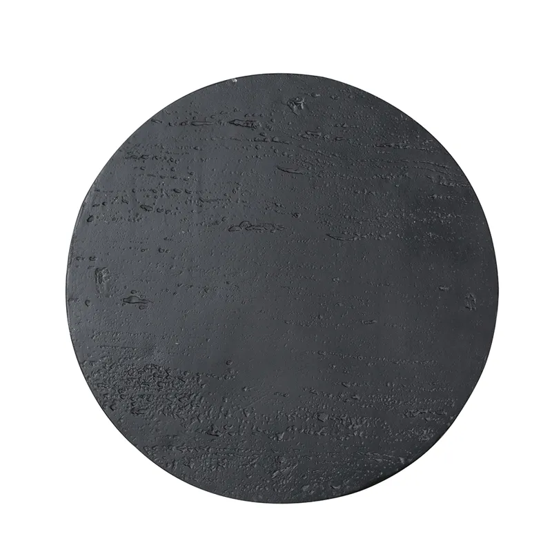 Round Side Table With Pedestal Base - Black - Black