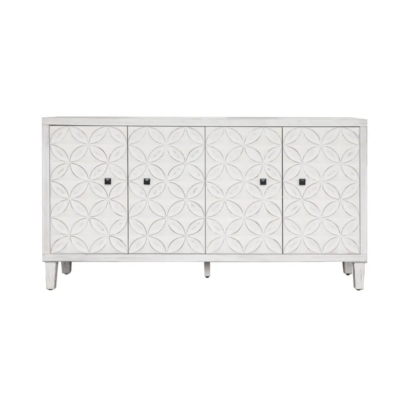 Accent Cabinet 4 Door Wooden Cabinet Sideboard Buffet Server Cabinet Storage Cabinet, For Living Roo