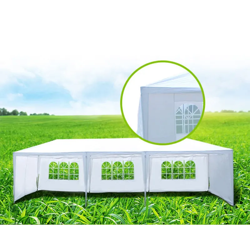 10X30\' Wedding Party Canopy Tent Outdoor Gazebo With 5 Removable Sidewalls - White