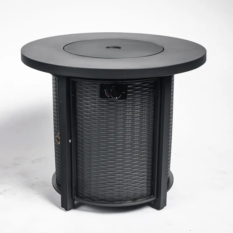 30\" Propane Round Fire Table 40000Btu Propane Fire Pit Table - Black