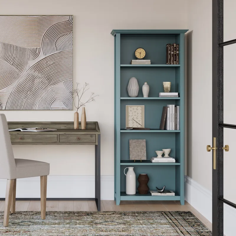 Amherst - 5 Shelf Bookcase - French Blue