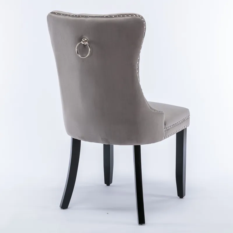 Nikki - Modern, High-End Tufted Solid Wood Contemporary Velvet Upholstered Dining Chair With Wood Le