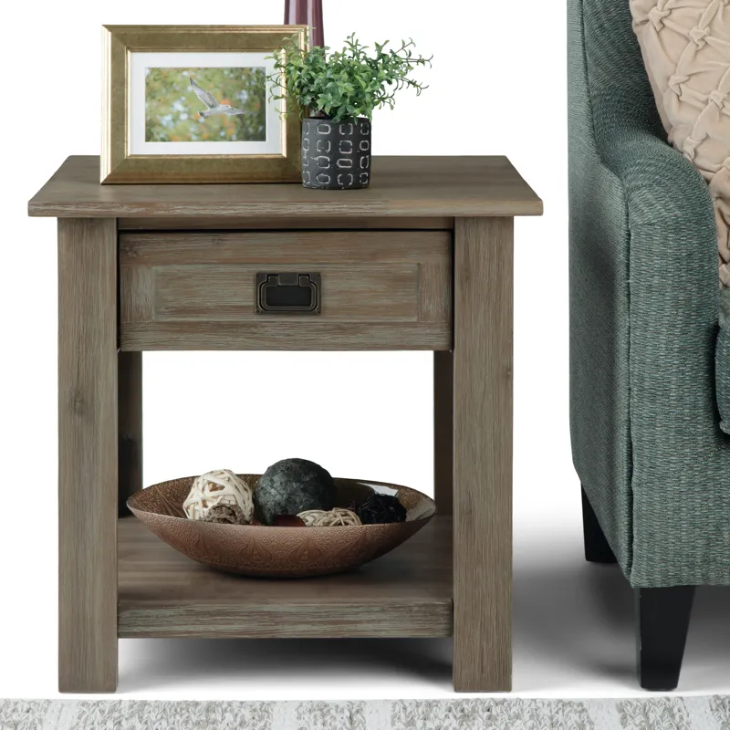 Monroe - End Table - Distressed Grey