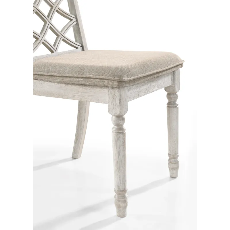 Havanna - 19\" Wide Contemporary Fabric Chair With Cushion (Set of 2) - Off White