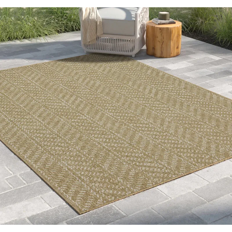 Earth - 2\'7\" X 7\'3\" Indoor / Outdoor Area Rug - Natural / White