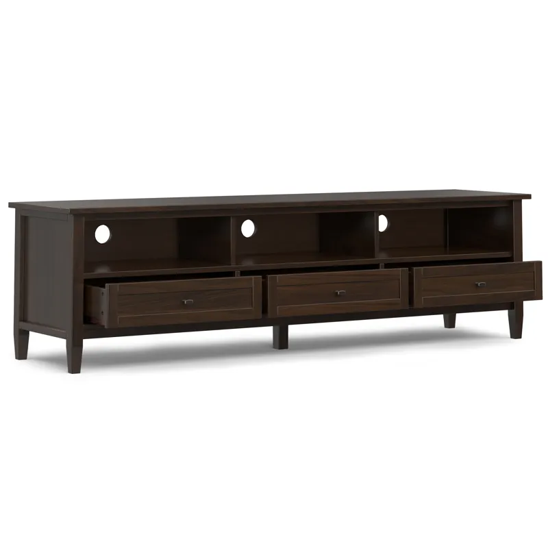 Warm Shaker Warm - Shaker 72\" Low TV Media Stand - Tobacco Brown