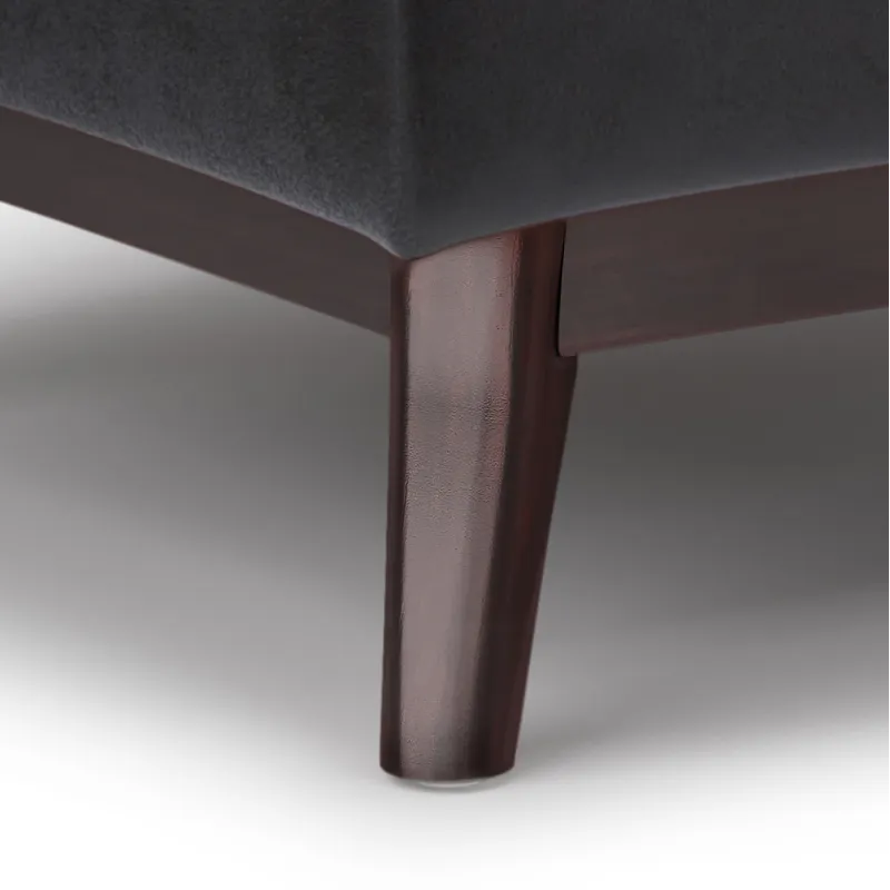 Owen - Tray Top Small Coffee Table Storage Ottoman - Distressed Black