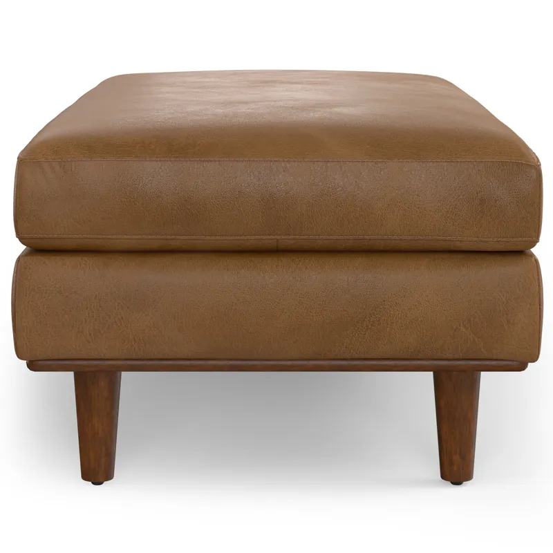 Morrison - Large Rectangular Ottoman - Caramel Brown