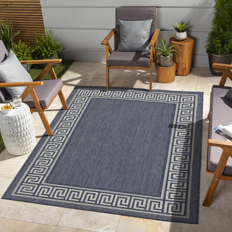 Sunshine - 2\'7\" X 7\'3\" Indoor / Outdoor Area Rug Polypropylene - Blue