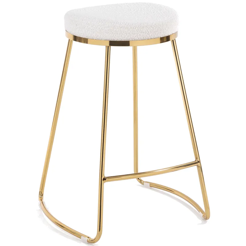 Jane - 26\" Mid-Century Modern Luxury Upholstered Stool - White