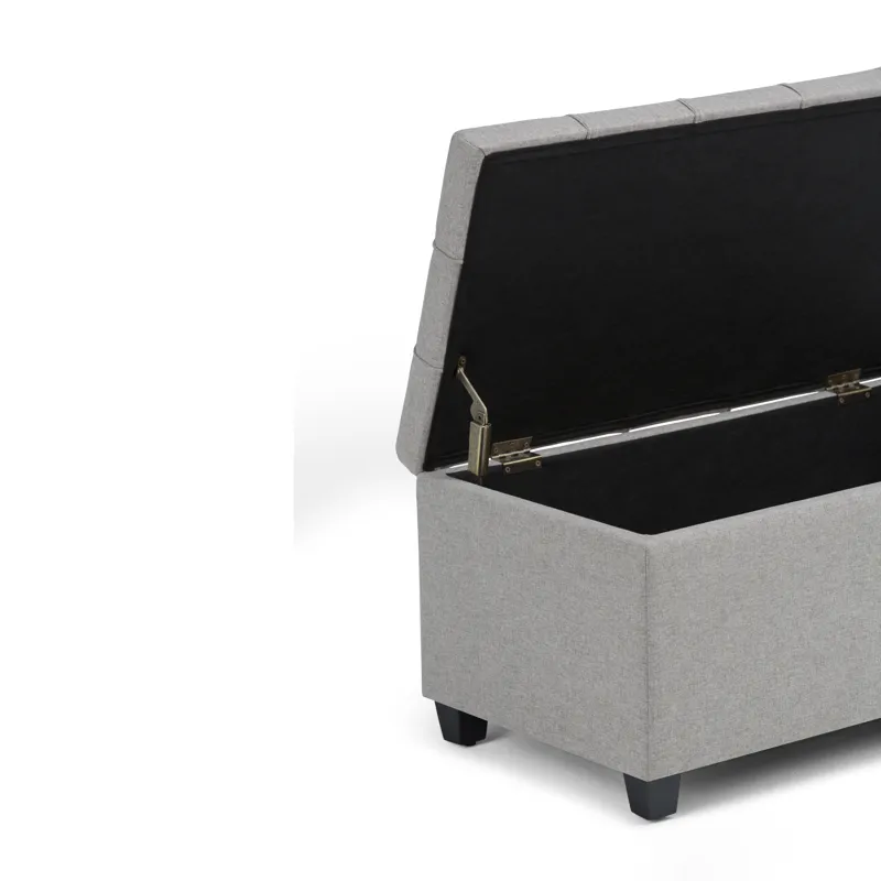 Sienna - Storage Ottoman Bench - Dove Grey