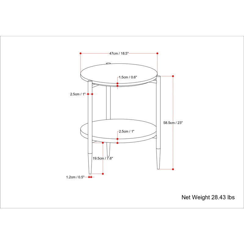 Wagner - Round Marble & Wood Side Table - White / Natural