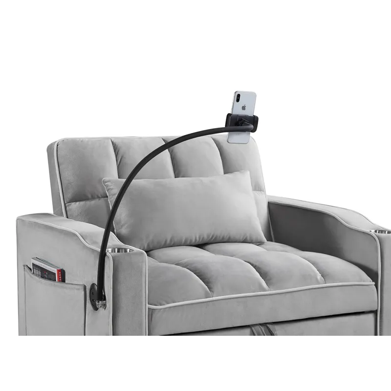 Convertible Sleeper Chair Sofa Bed Adjustable Pull Out Sleeper Chair Bed Multi-Pockets Folding Sofa 