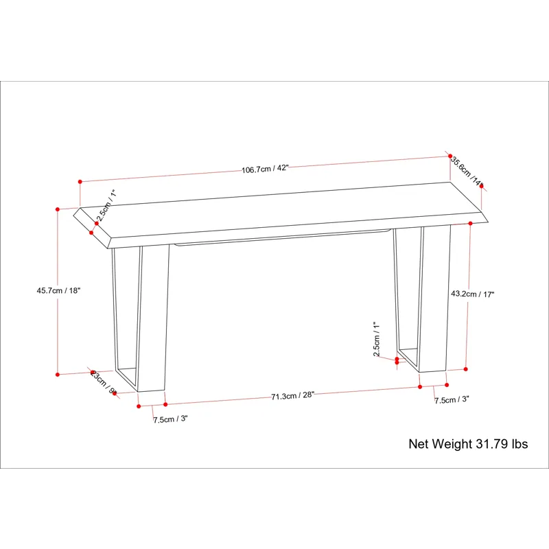 Lewis - Bench - Cognac