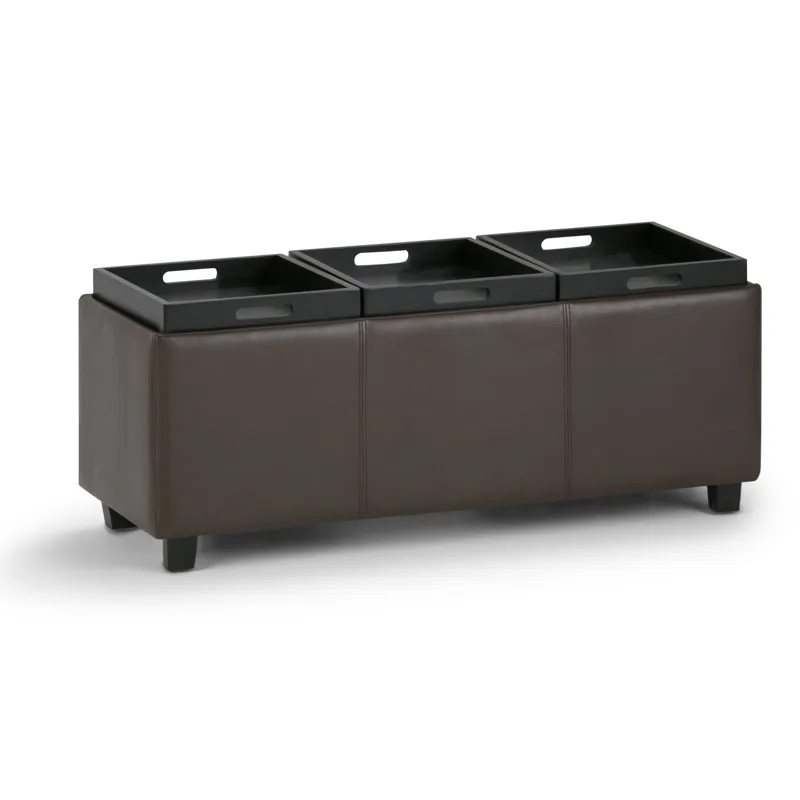 Avalon - Storage Ottoman - Chocolate Brown