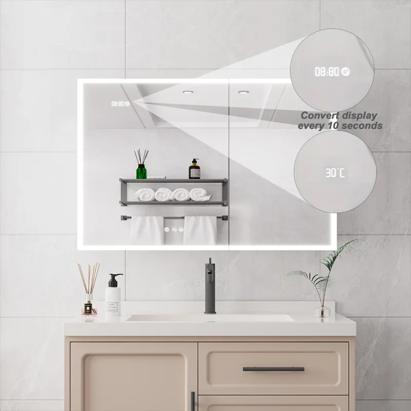Bathroom Medicine Cabinet With Lights, 36×24\" LED Medicine Cabinet With Mirror, Double Door Lighted