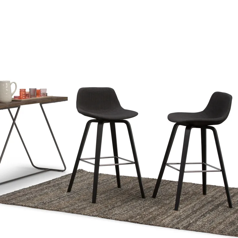 Randolph - Bentwood Counter Height Stool (Set of 2) - Charcoal Grey / Black