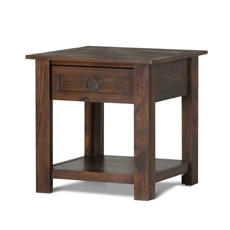 Monroe - End Table - Distressed Charcoal Brown