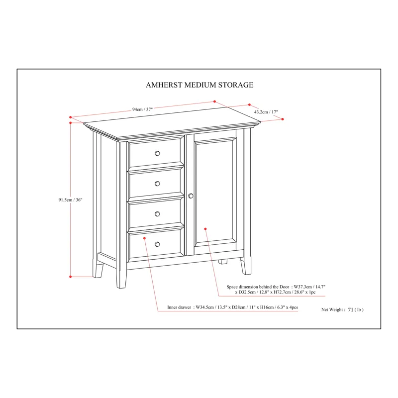 Amherst - Medium Storage Cabinet - Light Golden Brown
