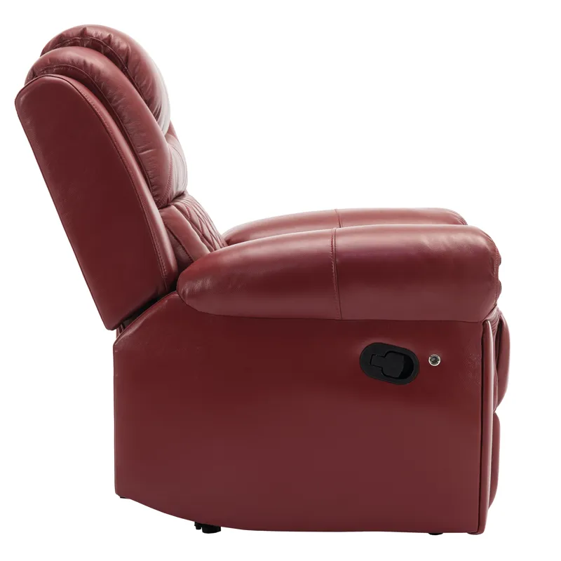 3 Pieces Recliner Sofa Sets Home Theater Seating Manual Recliner Chair With Center Console And Led L