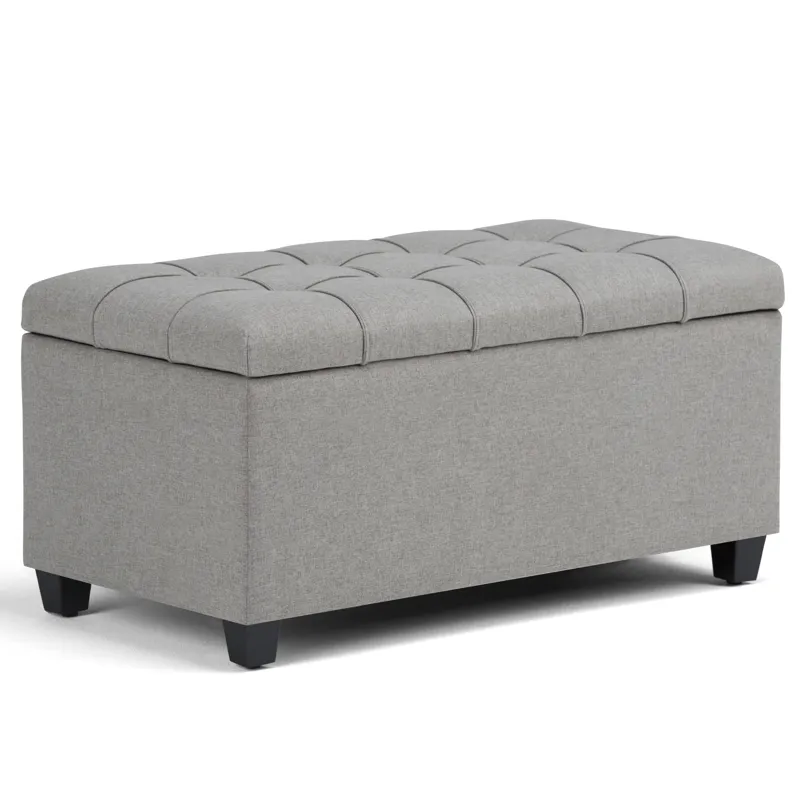 Sienna - Storage Ottoman Bench - Dove Grey