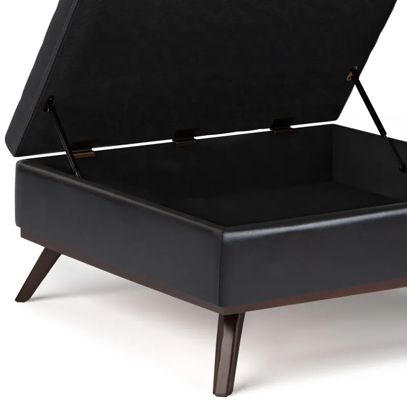 Owen - Square Coffee Table Storage Ottoman - Tanners Brown