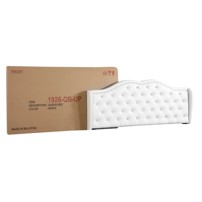 Joy - G1926-QB-UP Queen Upholstered Bed - White