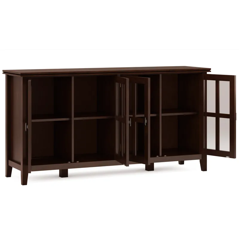 Artisan - Wide 4 Door Storage Cabinet - Russet Brown