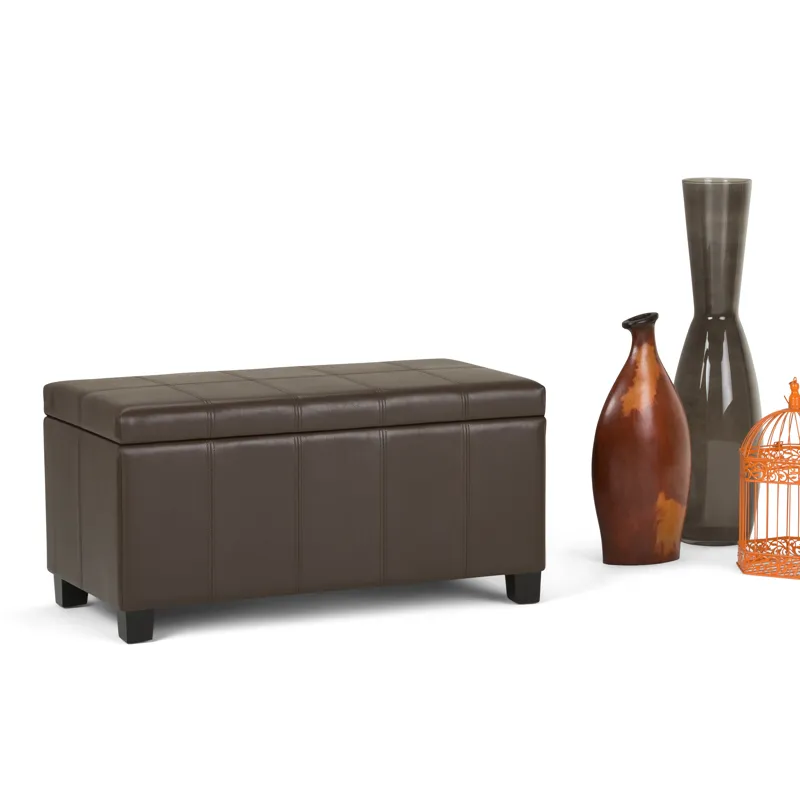 Dover - Storage Ottoman Bench - Chocolate Brown