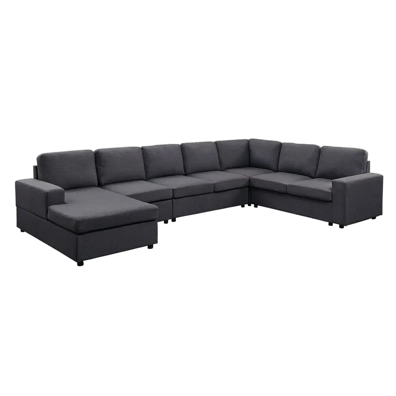 Hayden - Modular Sectional Sofa With Reversible Chaise - Dark Gray Linen