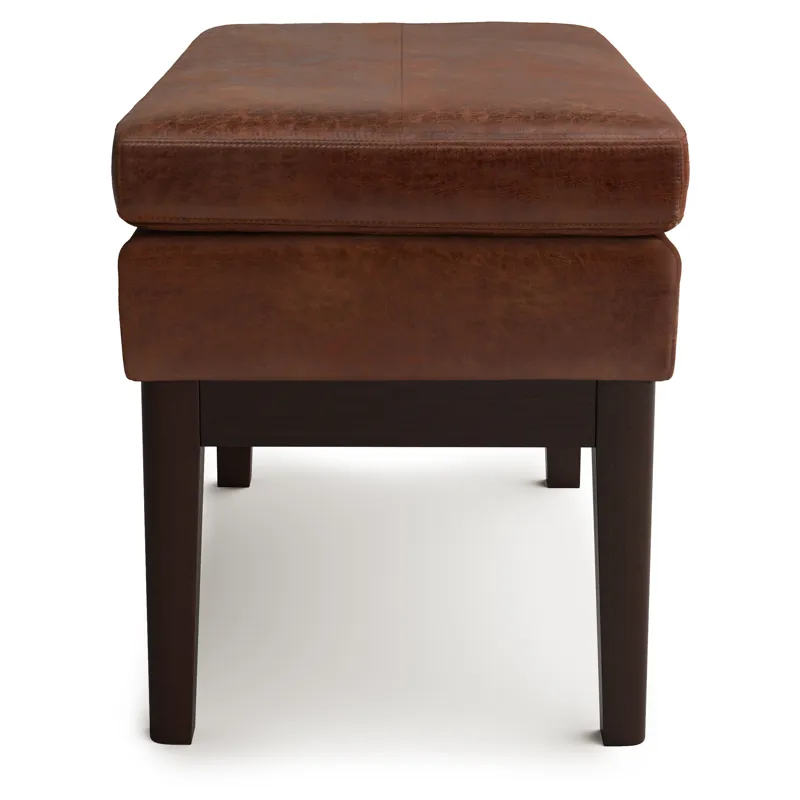 Carlson - Small Ottoman Bench - Distressed Saddle Brown