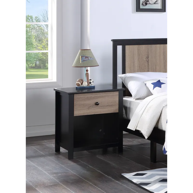 Connelly - Nightstand Black/Vintage - Walnut