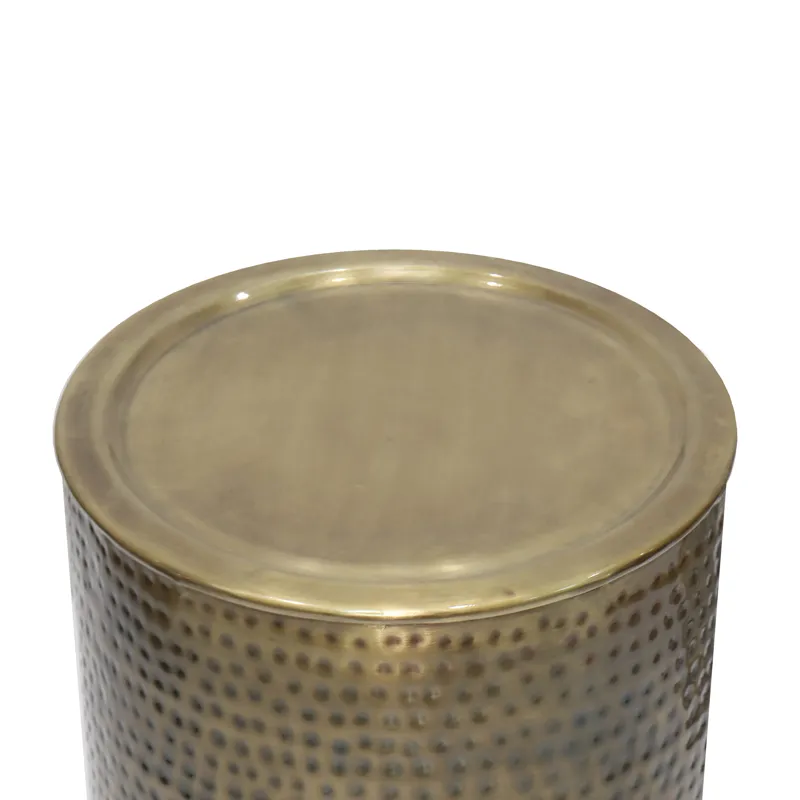 Corbin - Metal Side Table - Hammered Antique Gold