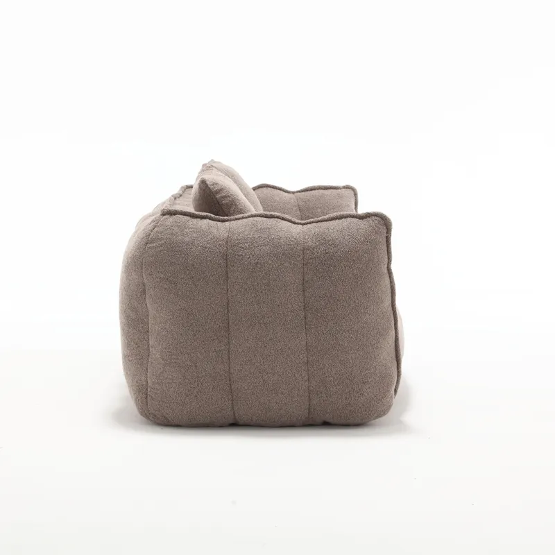 Soft Beanbag Chair With High Resilience Foam Core For Two People - Brown