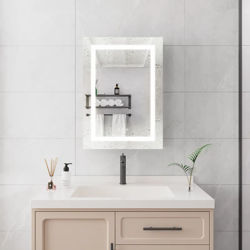 20 x 28\" Bathroom Medicine Cabinet With Mirror Wall Mounted LED Bathroom Mirror Cabinet With Lights