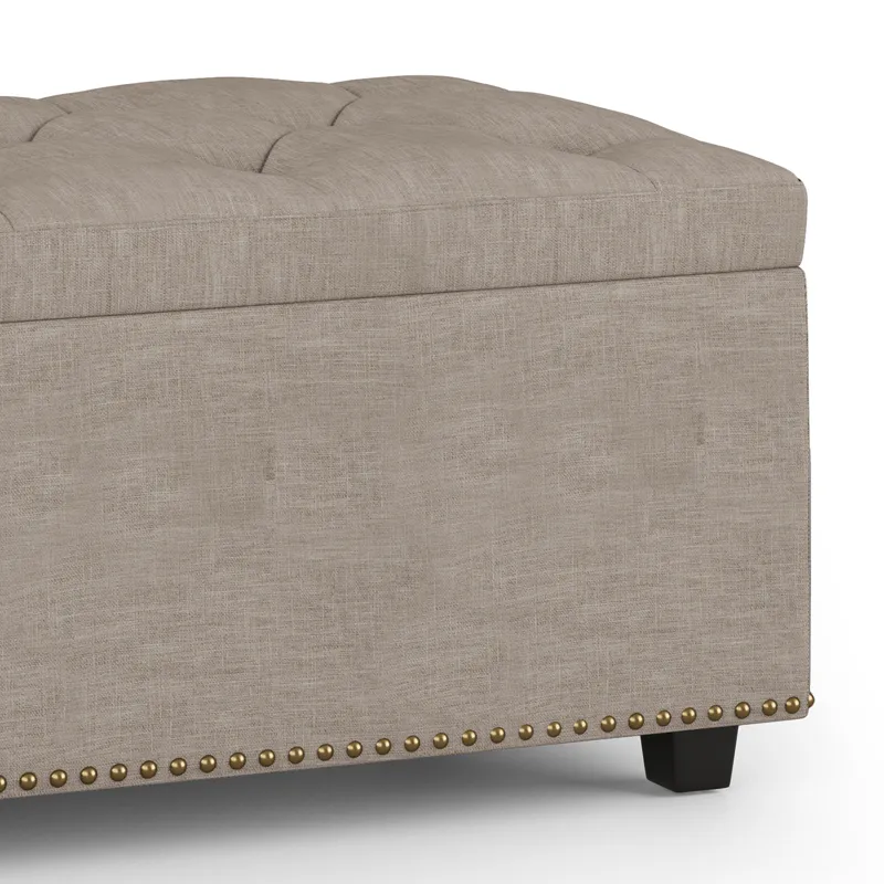 Hamilton - Lift Top Rectangular Storage Ottoman - Natural