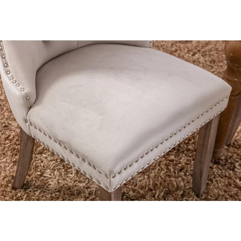 Nikki - Modern, High-End Tufted Solid Wood Contemporary Velvet Upholstered Dining Chair With Wood Le