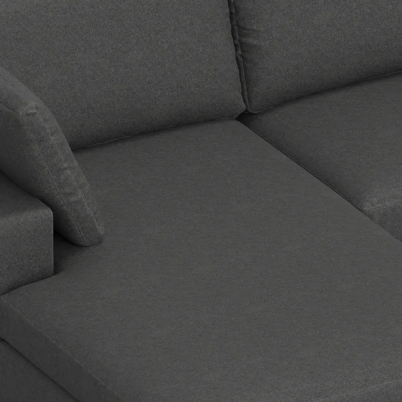 Charlie - Deep Seater Left Sectional Sofa - Pebble Gray