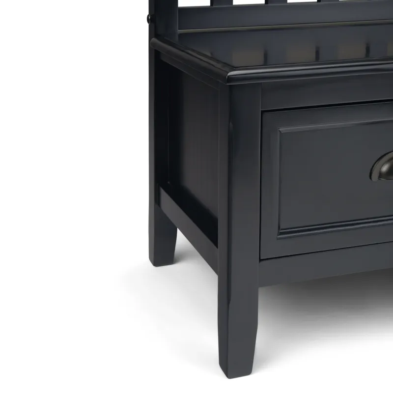 Burlington - Entryway Storage Bench with Drawers - Black