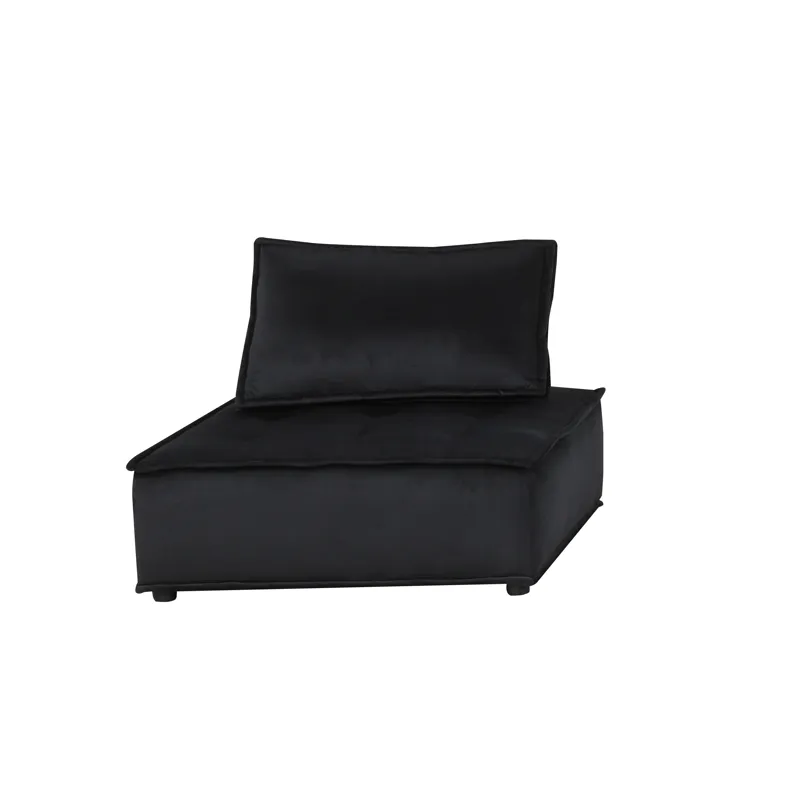 Anna - Velvet 6-Seater U-Shape Modular Sectional Sofa - Black