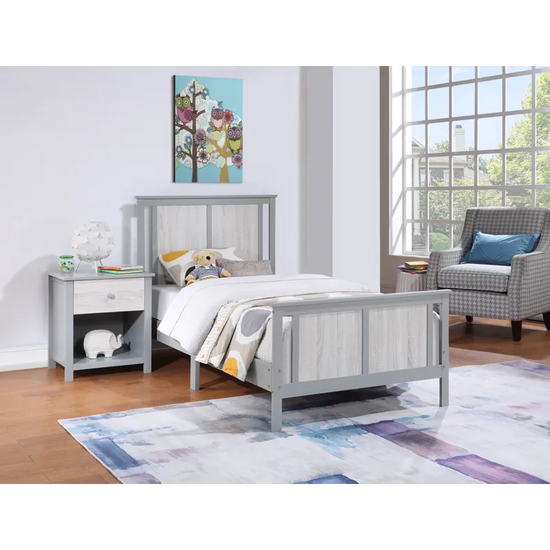 Connelly - Reversible Panel Twin Bed - Gray/Rockport Gray