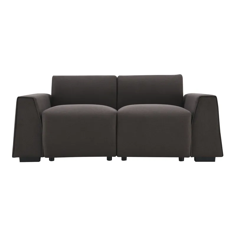 Modern Linen Sofa, Stylish And Minimalist 2-3 Seat Couch, Easy To Install, Exquisite Loveseat With Wide Armrests For Living Room - Dark Brown