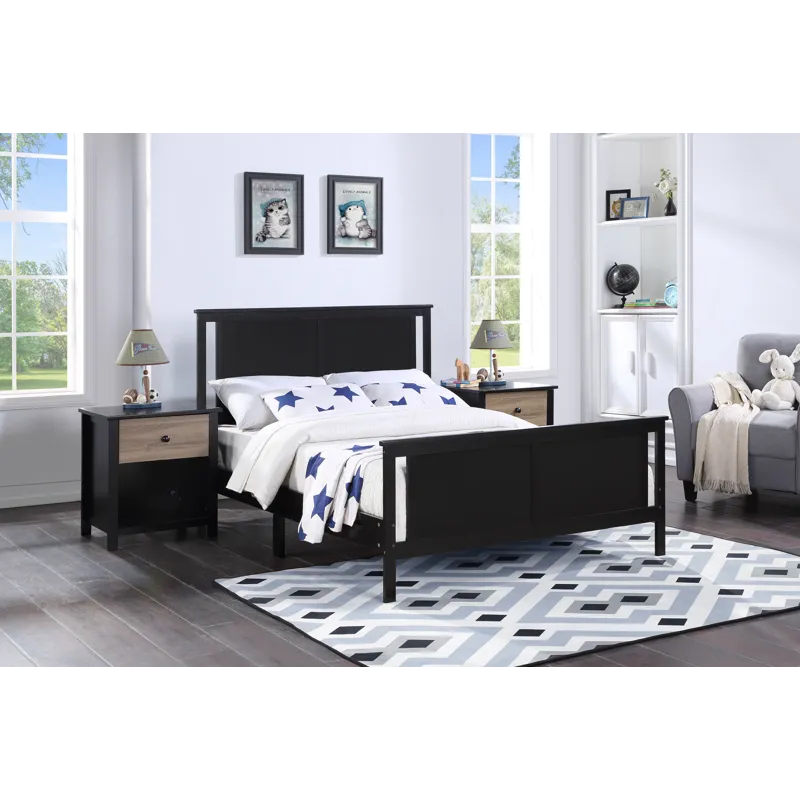 Connelly - Nightstand Black/Vintage - Walnut